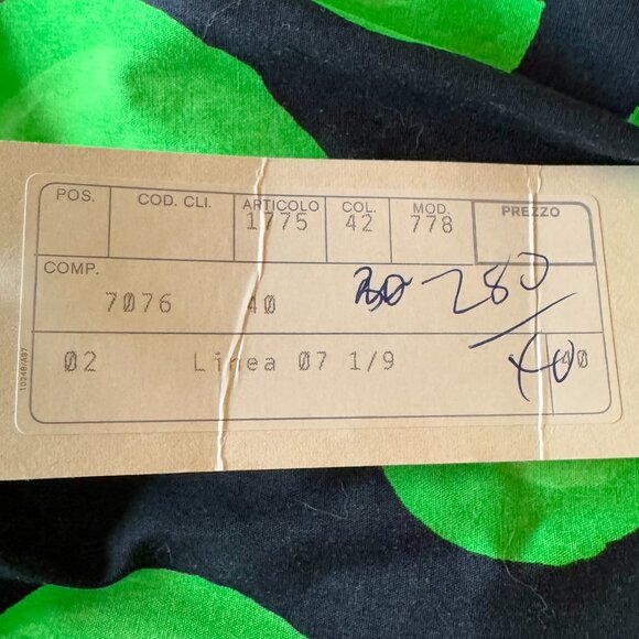 Mouche Black and Green Abstract Limes Full Buttoned Swing Skirt w Pockets - Picture 8 of 13